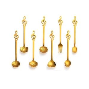 8 Stainless Steel Musical Note Flower Spoon/Fork